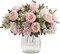 Spring Tabletop Decor – 4 Bunches Artificial Pink Peonies, Silk Flowers & Fake Roses for Home, Vase, Living Room Table Centerpiece, Wedding, Party Decoration